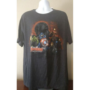 Men's Marvel Avengers Gray Short Sleeve  T-shirt 2XL